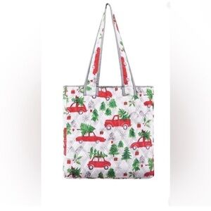 Martha Stewart King Reversible Christmas Truck Quilt w/tote+ shams NEW